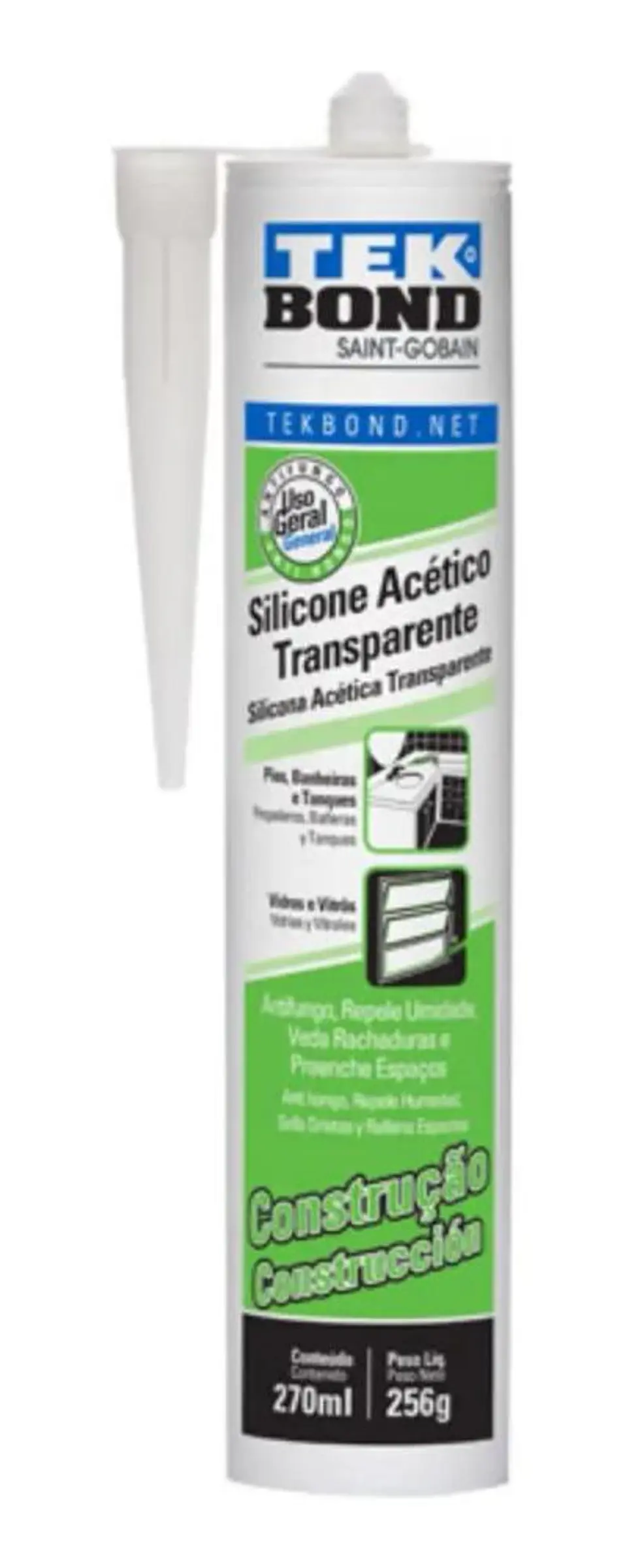 Silicona Acetica Constru Tekbond 270 Ml Incoloro Transparent 5