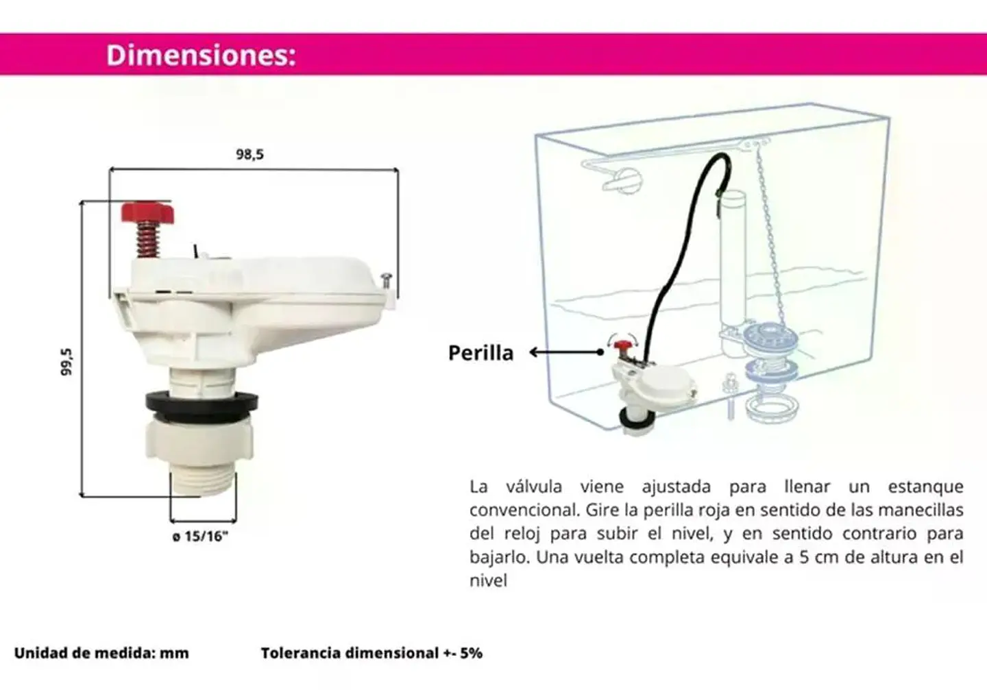 Valvula De Carga Simple Para Wc Taumm 2