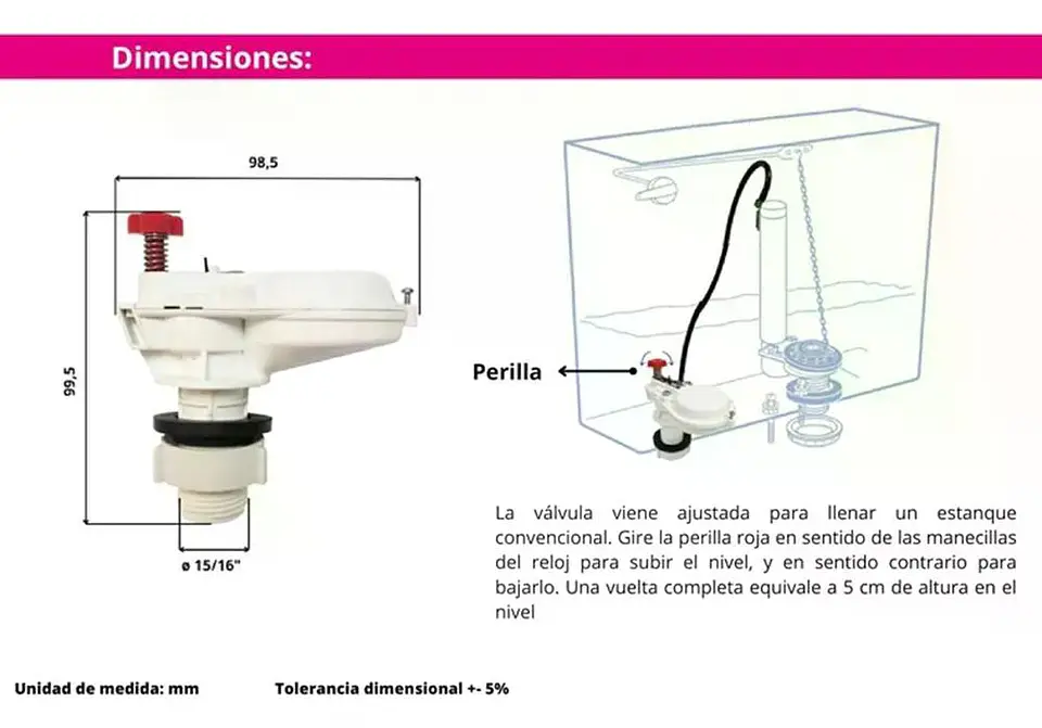 Valvula De Carga Simple Para Wc Taumm 2