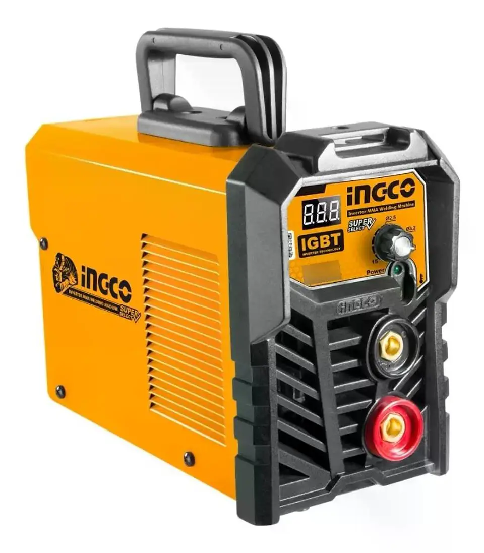 Soldadora Inverter Eléctrica Ingco 130 A Mma + Máscara + Acc Naranja Claro 2