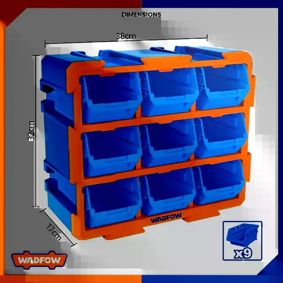 Gavetero Organizador Plastico 9 Cajones Cajonera Azul Azul 5