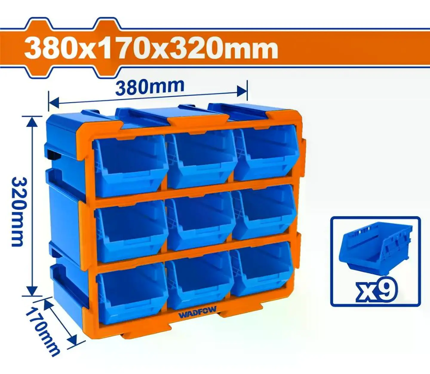 Gavetero Organizador Plastico 9 Cajones Cajonera Azul Azul 7