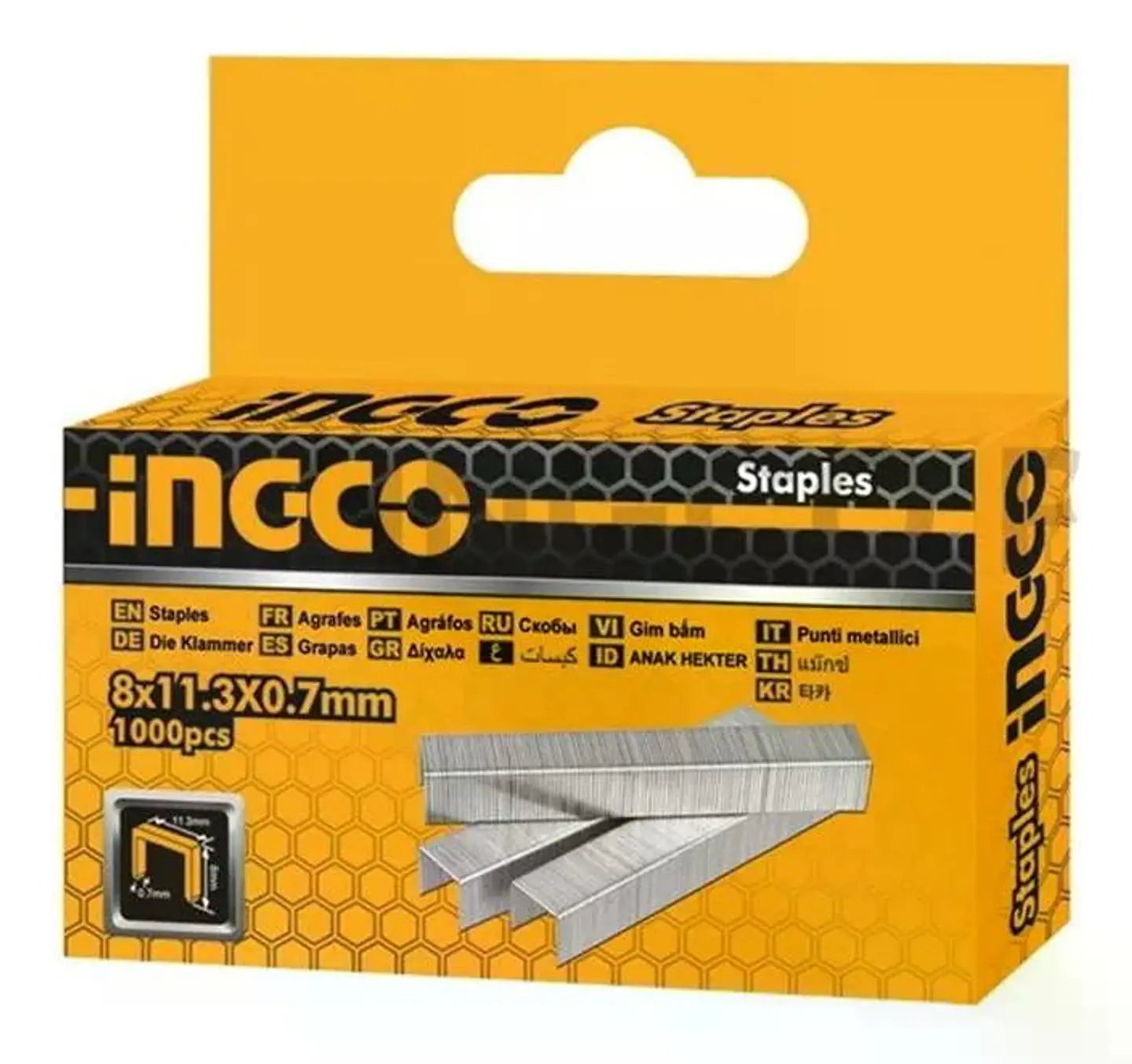 Grapas Grampas 8 X 0.7mm 1000 Und Para Hsg1403 Ingco Sts0108 Plateado 1