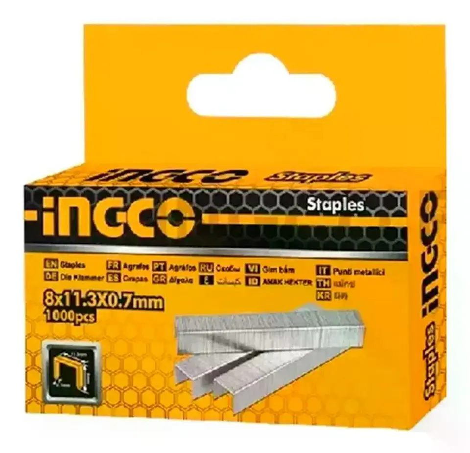 Grapas Grampas 8 X 0.7mm 1000 Und Para Hsg1403 Ingco Sts0108 Plateado 3