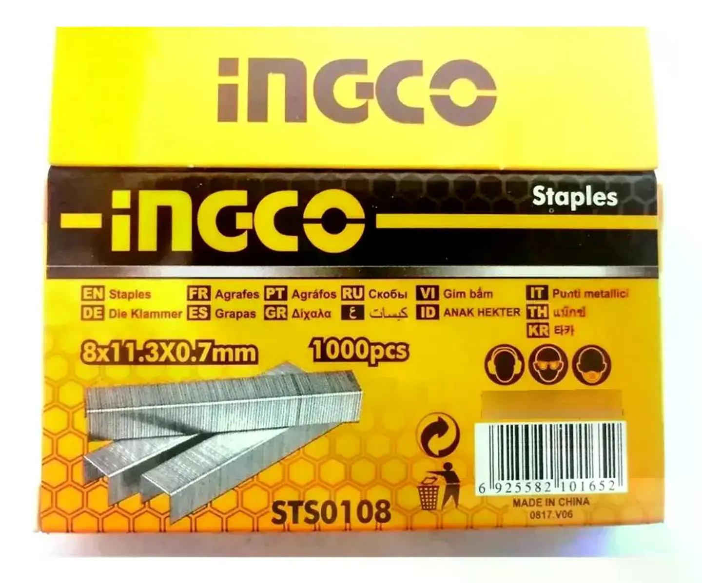 Grapas Grampas 8 X 0.7mm 1000 Und Para Hsg1403 Ingco Sts0108 Plateado 4