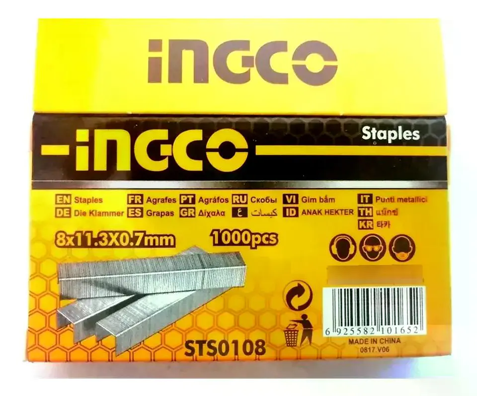 Grapas Grampas 8 X 0.7mm 1000 Und Para Hsg1403 Ingco Sts0108 Plateado 4