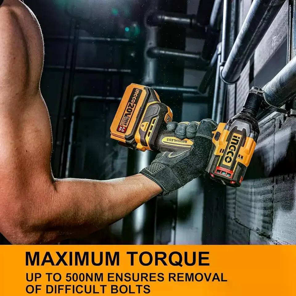 Llave Pistola Impacto Ingco Bl 1/2 20v 500nm Ciwli20501 S/ba Naranja Oscuro 20v 7