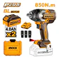 Llave Pistola Impacto Ingco Bl 1/2 20v 850nm 2bat Ciwli2085 Naranja Claro 220v 50hz/60hz - Miniatura 9