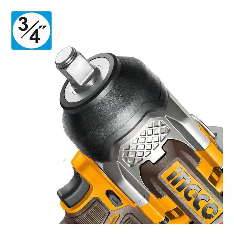 Llave Pistola Impacto 3/4 20v 1350 Nm Ingco 2bat Ciwli20135 Marrón Oscuro 20v 3
