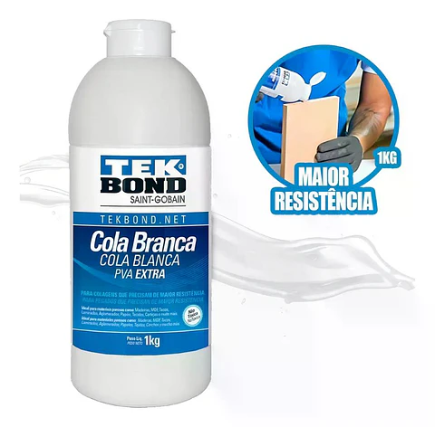 Pegamento Pva Blanco Tekbond 1 Kg Para Madera Papel Mdf