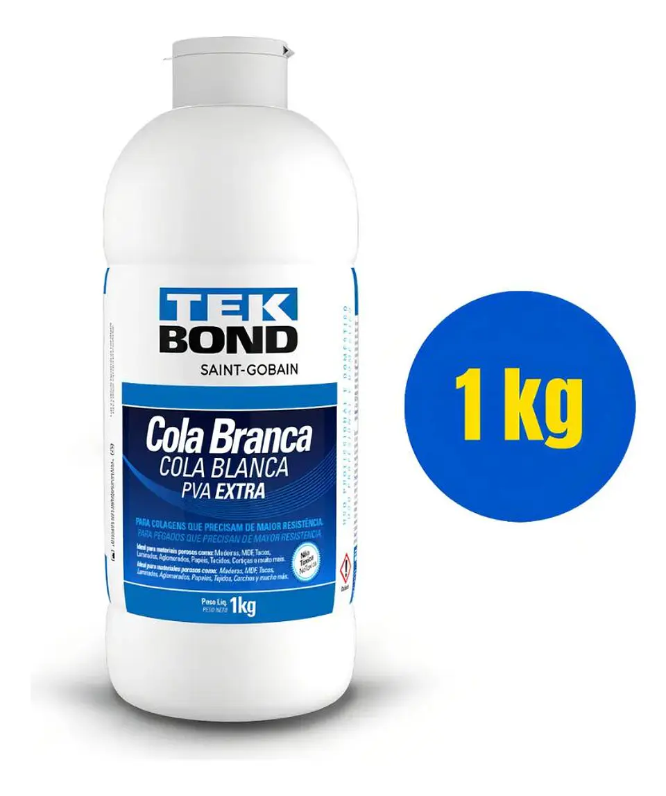 Pegamento Pva Blanco Tekbond 1 Kg Para Madera Papel Mdf 4
