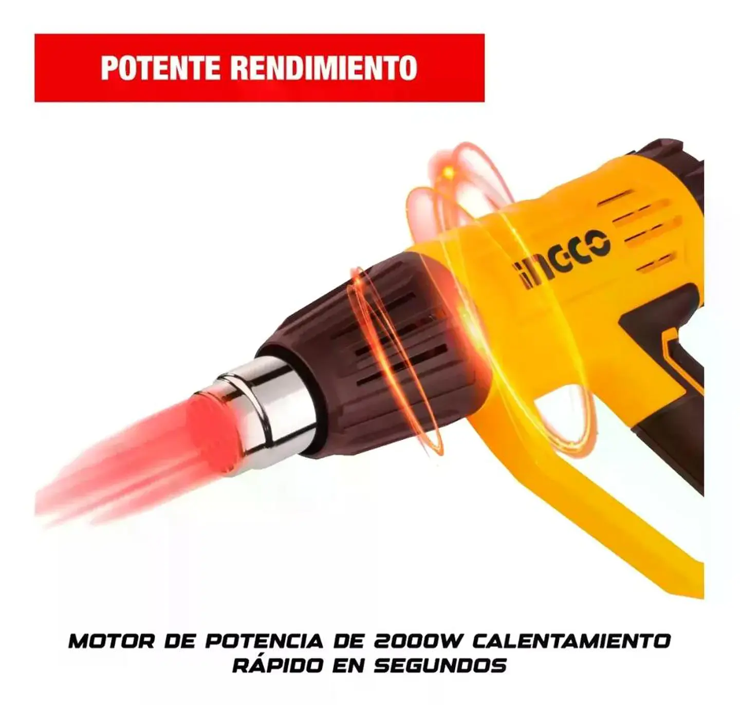 Pistola De Calor Digital Ingco 2000w 50/600 C +acc Hg2000581 3
