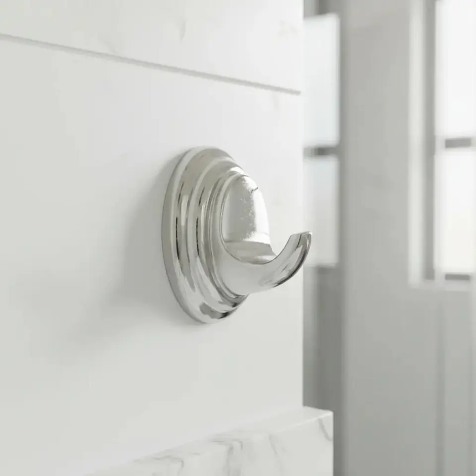 Perchero De Baño Linea Colomba Taumm Metalico Cromado Gris 2