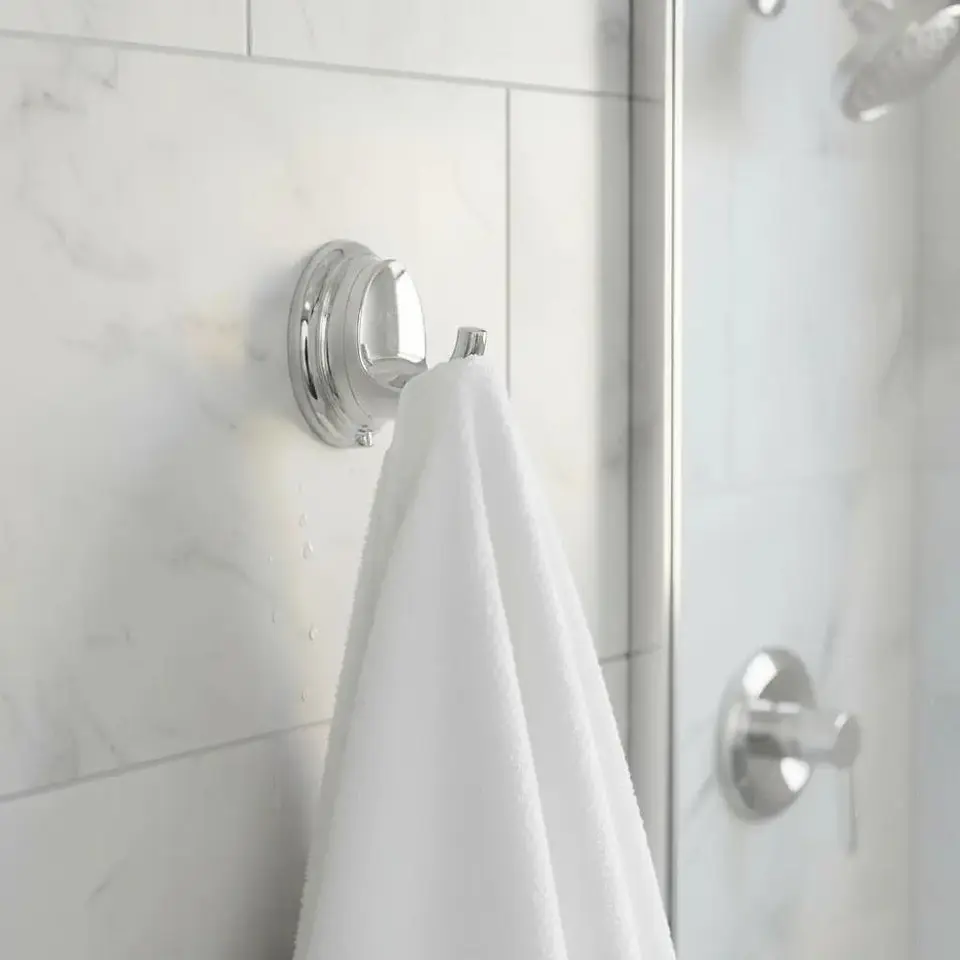 Perchero De Baño Linea Colomba Taumm Metalico Cromado Gris 3