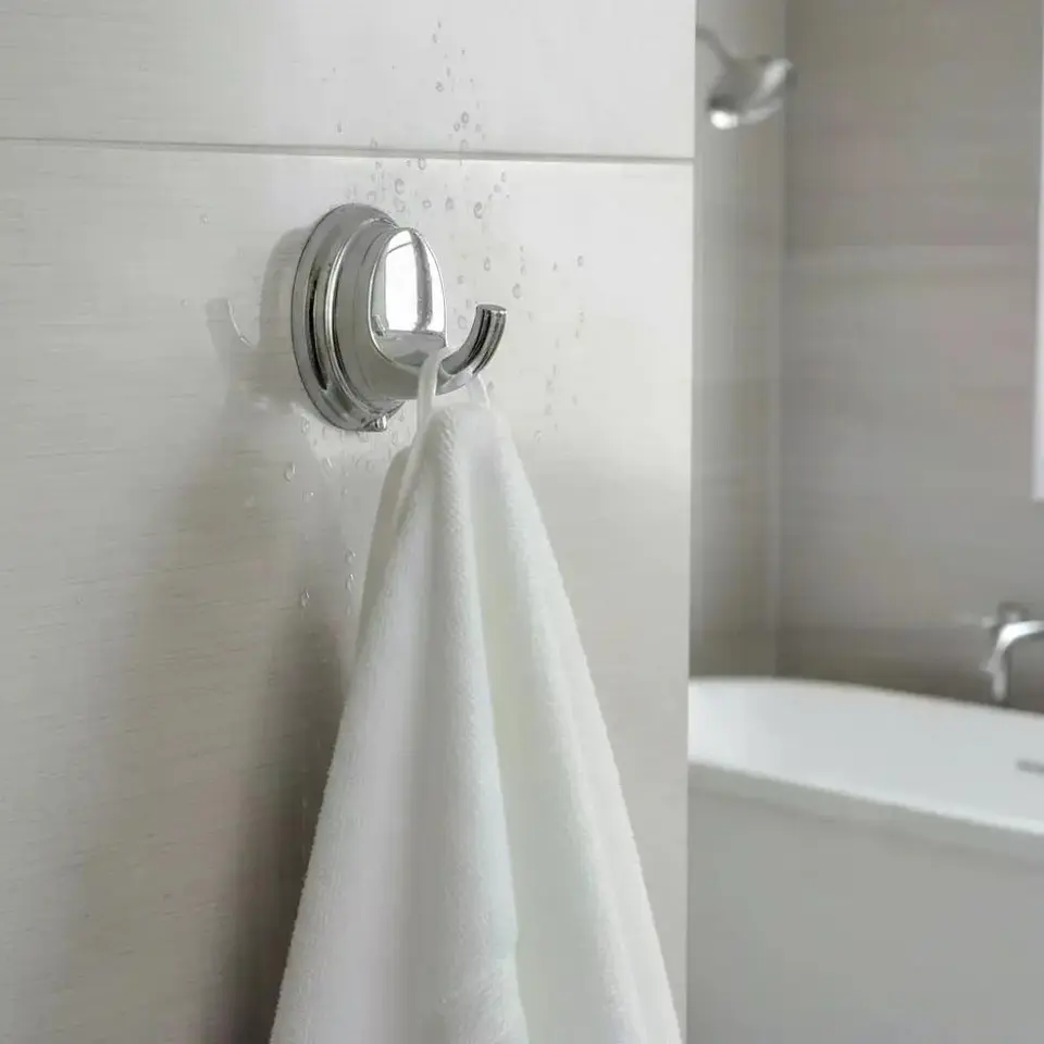Perchero De Baño Linea Colomba Taumm Metalico Cromado Gris 4