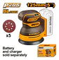 Lijadora Roto Orbital Inal Bl 20v 125mm Vel Variable Ingco Amarillo - Miniatura 2