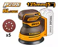 Lijadora Roto Orbital Inal Bl 20v 125mm Vel Variable Ingco Amarillo - Miniatura 6