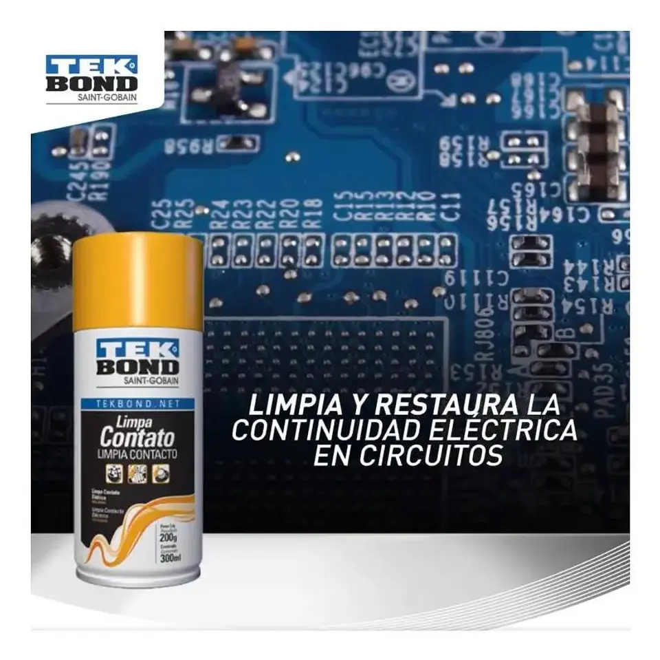 Limpia Contacto Eléctricos En Spray 300 Ml Tekbond  Transparente 3