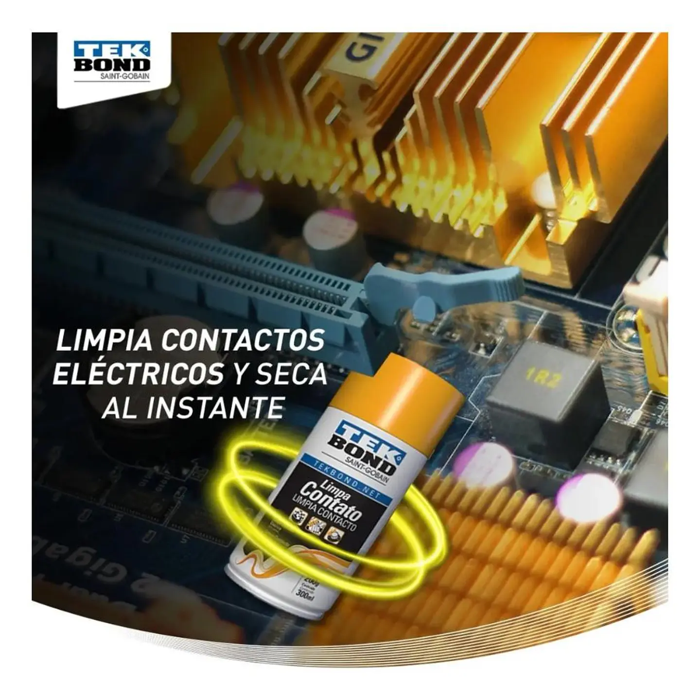 Limpia Contacto Eléctricos En Spray 300 Ml Tekbond  Transparente 4
