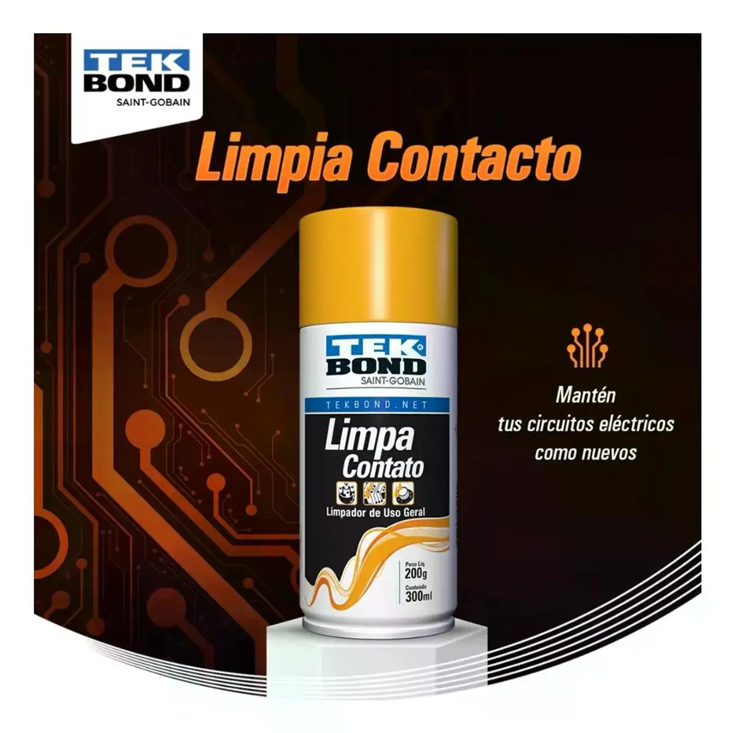 Limpia Contacto Eléctricos En Spray 300 Ml Tekbond  Transparente 5