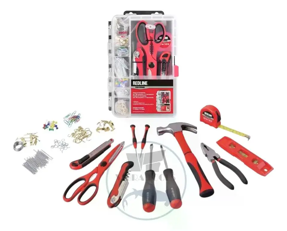 Set De 11 Herramientas Manuales Redline + 100 Accesorios 4