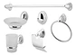 Set Accesorios Baño 6 Piezas Colomba Plateado Cromado - Miniatura 5