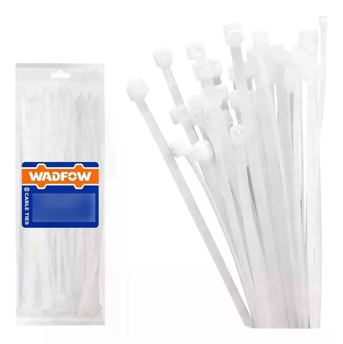Set De 100 Amarras Plasticas Wadfow 7.2x400 Mm 45 Kg 4-105mm Blanco 1