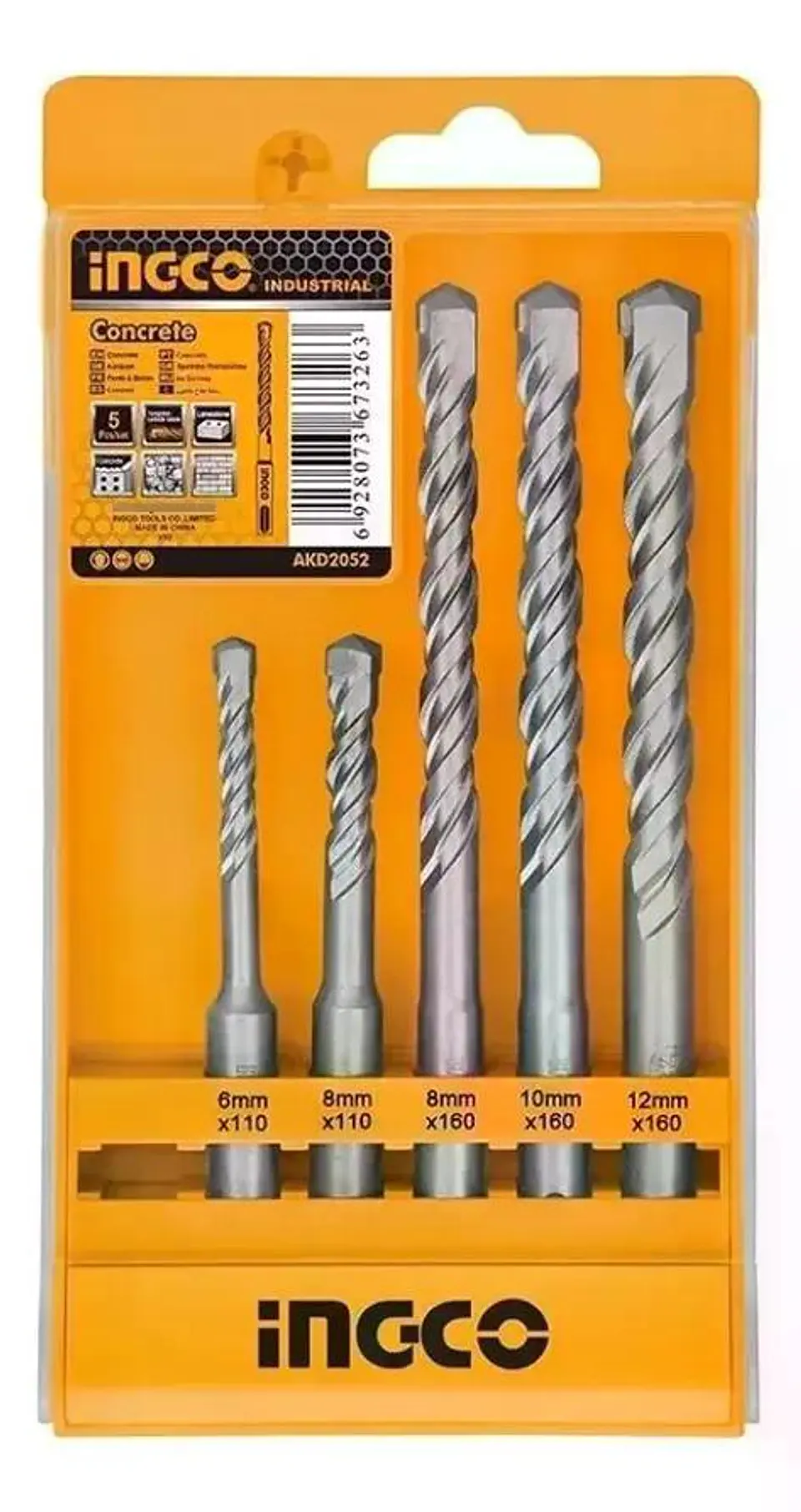 Set Brocas Sds Plus Para Concreto 5 Piezas Industrial 6-12mm 7