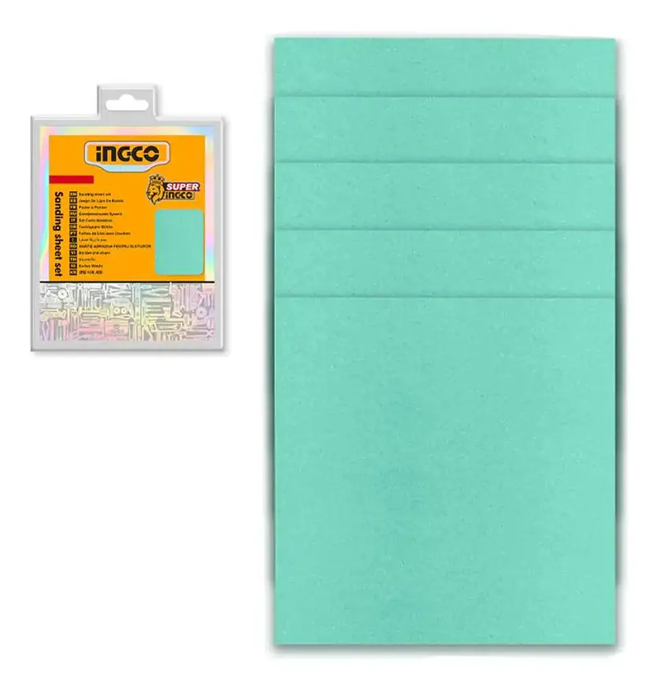 Set 50 Lijas P40 80 120 180 Multimaterial 145x114 Mm Ingco 40 1
