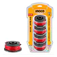 Set 4 Carretel Hilo Tanza Ingco Bordeado Orilladora 1.6mmx5m Negro Rojo - Miniatura 1