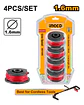 Set 4 Carretel Hilo Tanza Ingco Bordeado Orilladora 1.6mmx5m Negro Rojo - Miniatura 3