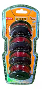 Set 4 Carretel Hilo Tanza Ingco Bordeado Orilladora 1.6mmx5m Negro Rojo - Miniatura 4