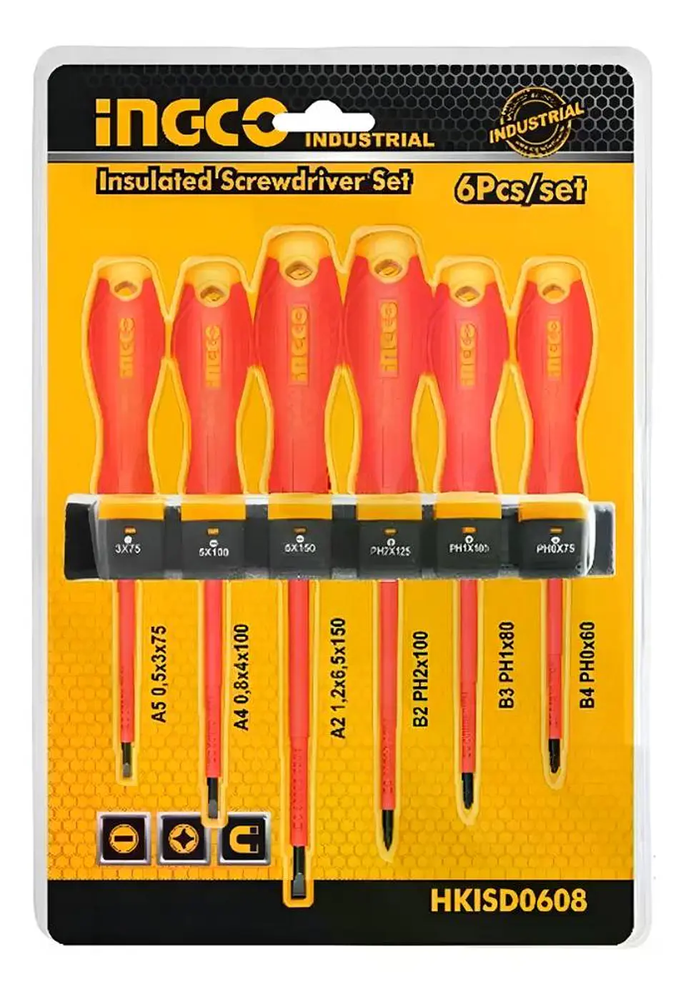 Set Destornilladores Electricos Aislado 6pcs Ingco Hkisd0608 11