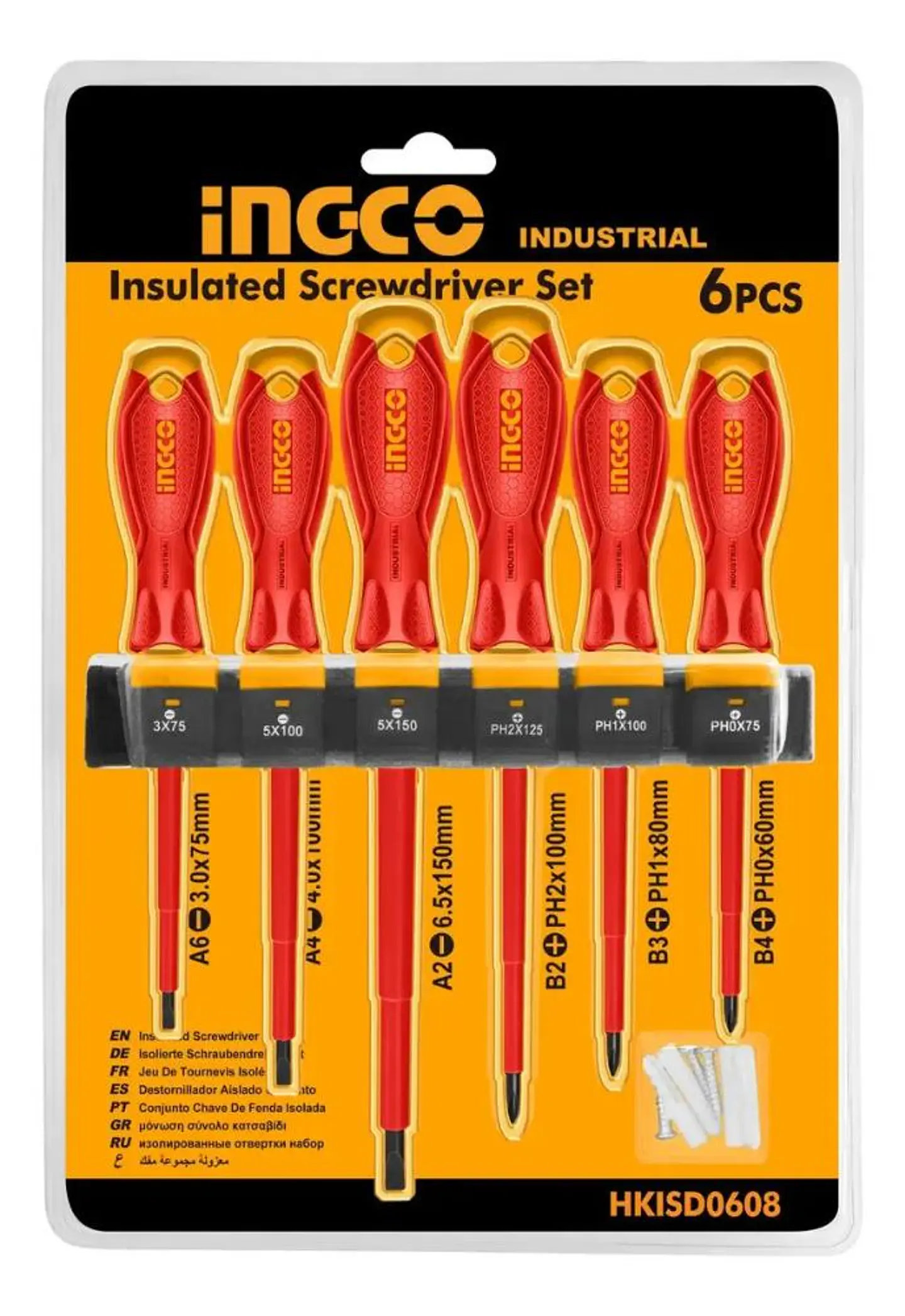 Set Destornilladores Electricos Aislado 6pcs Ingco Hkisd0608 13