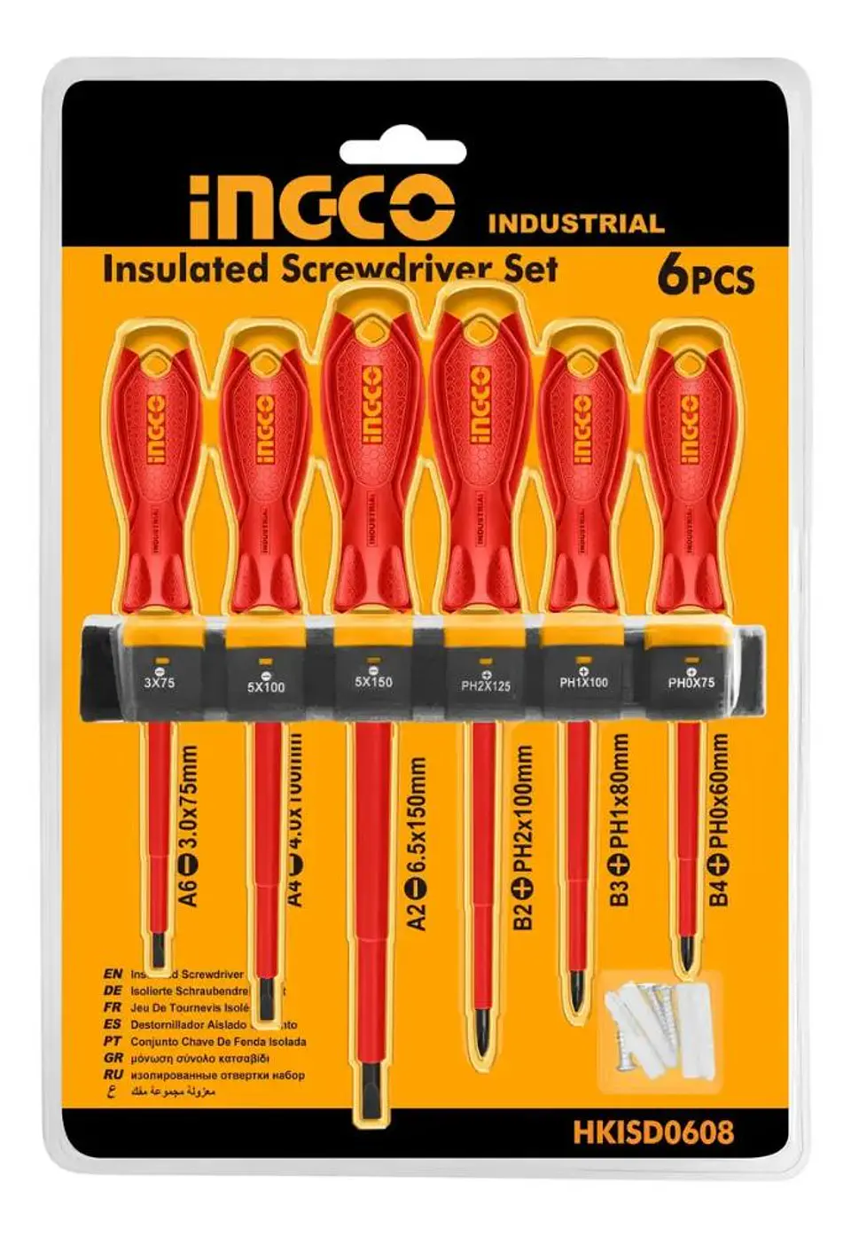 Set Destornilladores Electricos Aislado 6pcs Ingco Hkisd0608 13
