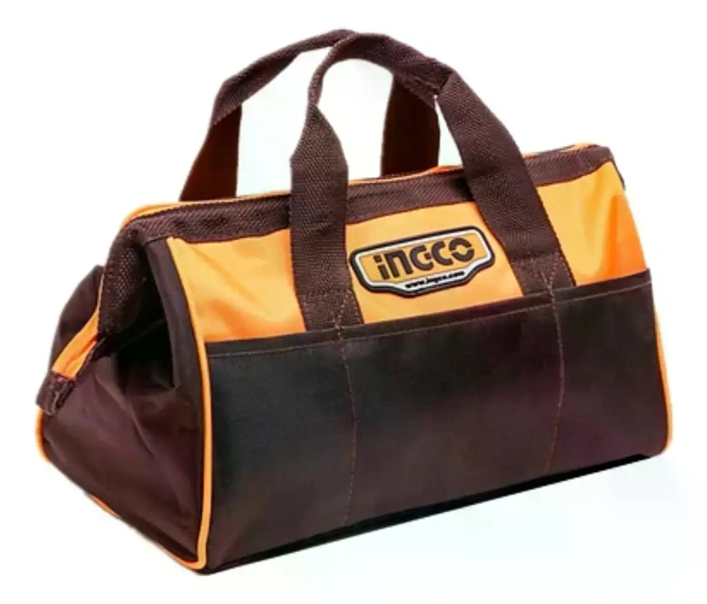 Bolso De Herramientas Ingco 14 Bolsillos 16 Pulgadas 15 Kg  Marrón Oscuro 6