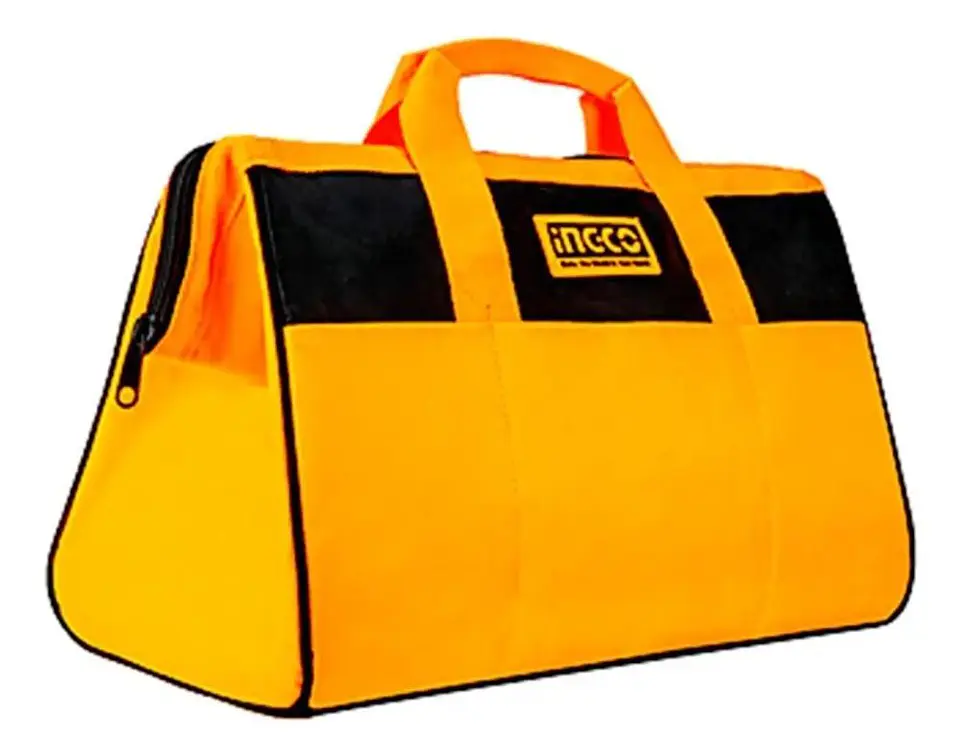 Bolso De Herramientas Ingco 14 Bolsillos 16 Pulgadas 15 Kg  Marrón Oscuro 10