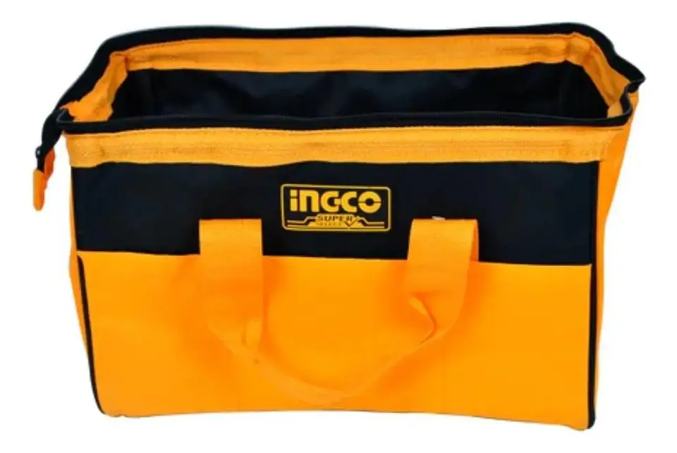 Bolso De Herramientas Ingco 14 Bolsillos 16 Pulgadas 15 Kg  Marrón Oscuro 11