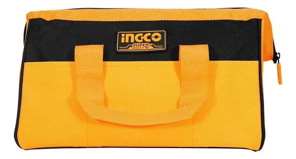 Bolso De Herramientas Ingco 14 Bolsillos 16 Pulgadas 15 Kg  Marrón Oscuro 12