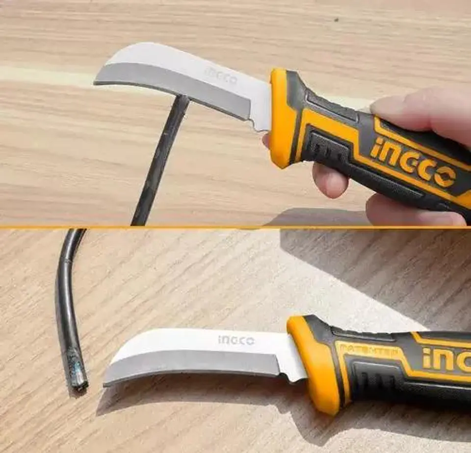 Cuchillo Curvo Pelacable 8'' 200mm Electricista 13