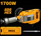 Martillo Demoledor Industrial Ingco 1700w Sds Hex 50 Joules Plateado - Miniatura 13