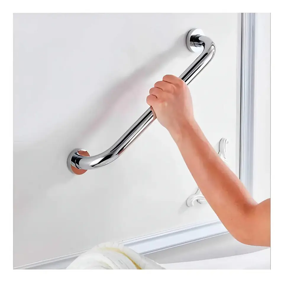 Barra Seguridad Recta Ducha Baño 60 Cm X 3,2 Cm Inoxidable Plateado Gris 9