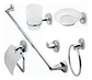 Set Accesorios Baño 6 Piezas Colomba Plateado Cromado - Miniatura 9