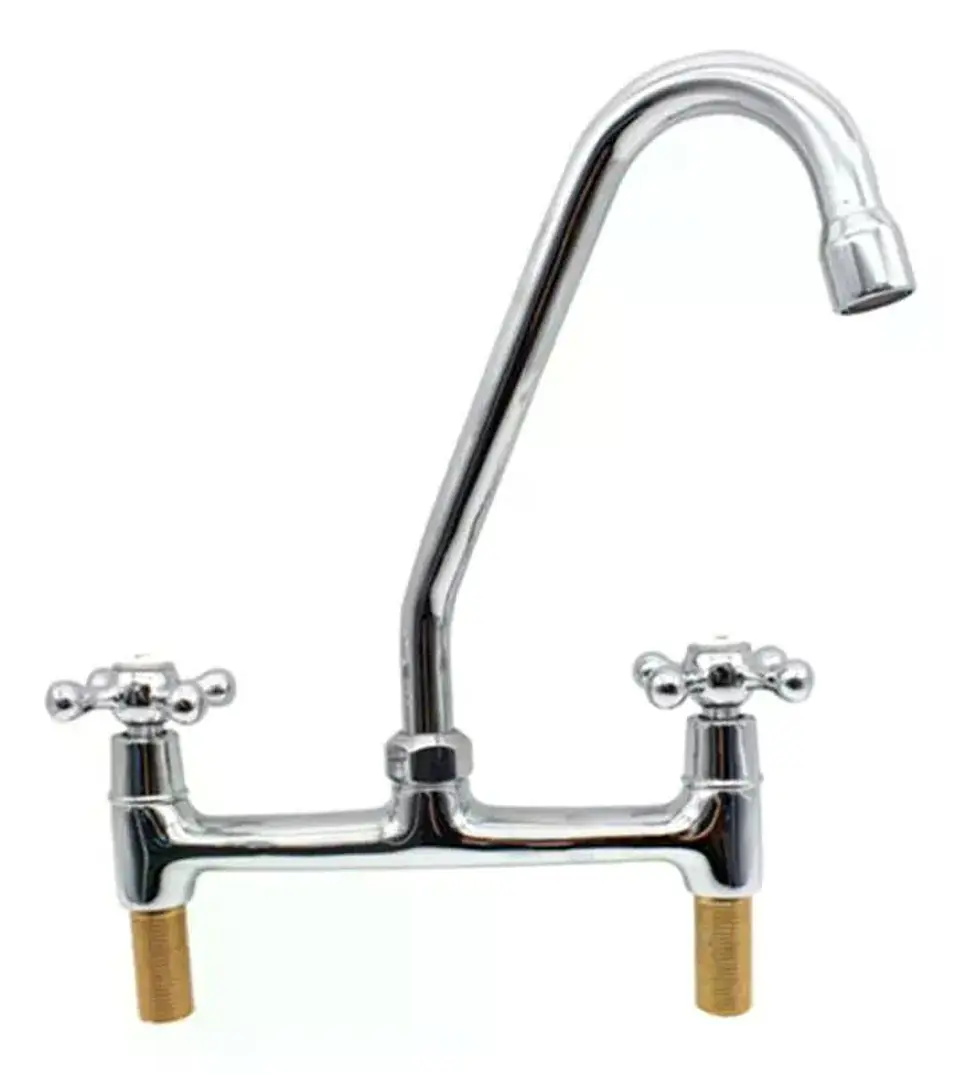 Llave Combinación Para Lavaplato Cuerpo Fundido Bonn Taumm Gris Cromado 7