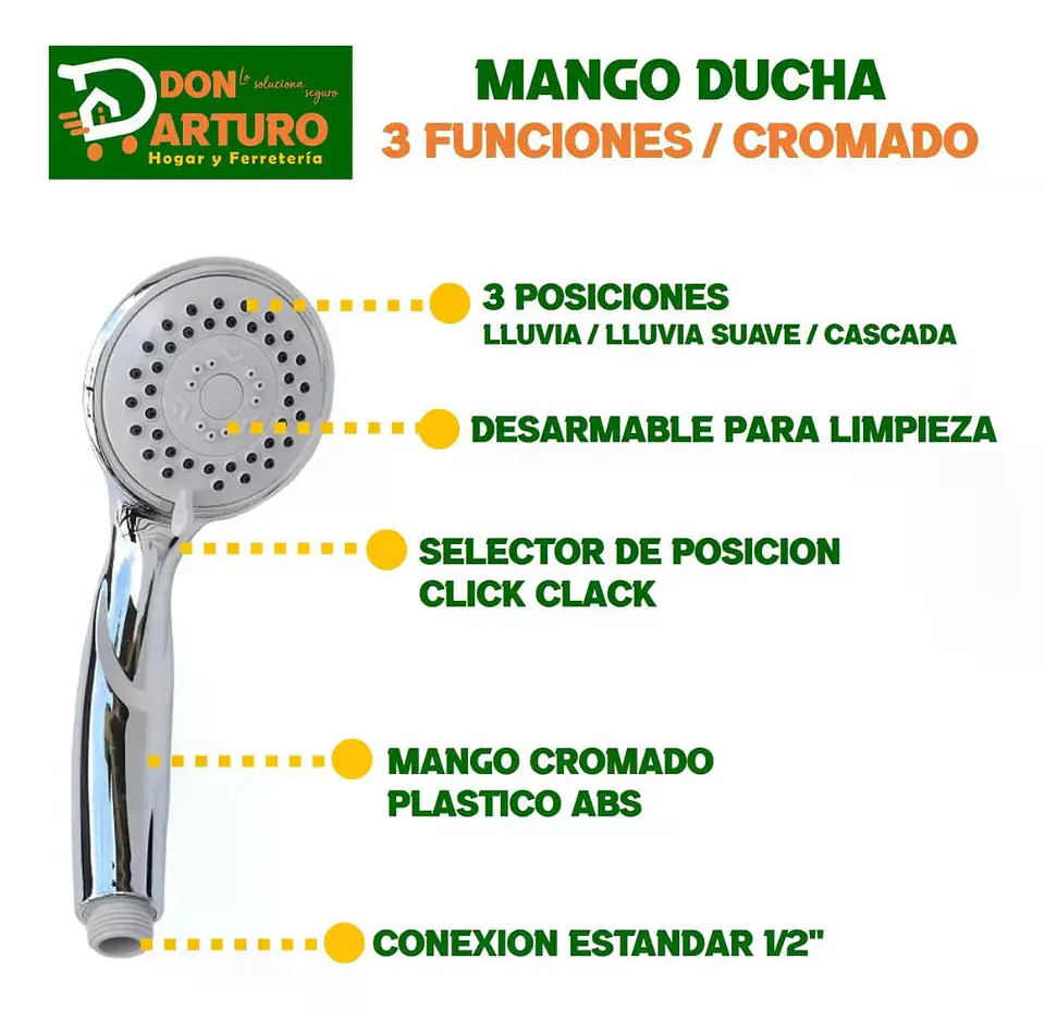 Mango Ducha Maneral Challa Cromado 1/2 He Freiburg Taumm Plateado Cromado Plata Cromado 4