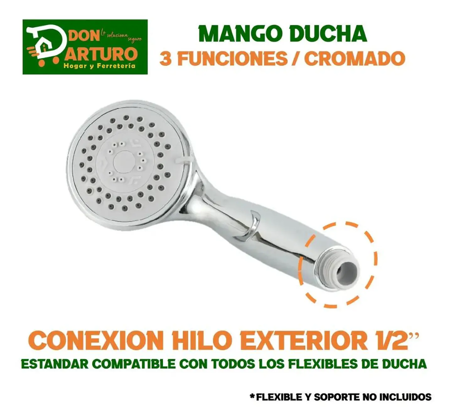 Mango Ducha Maneral Challa Cromado 1/2 He Freiburg Taumm Plateado Cromado Plata Cromado 5