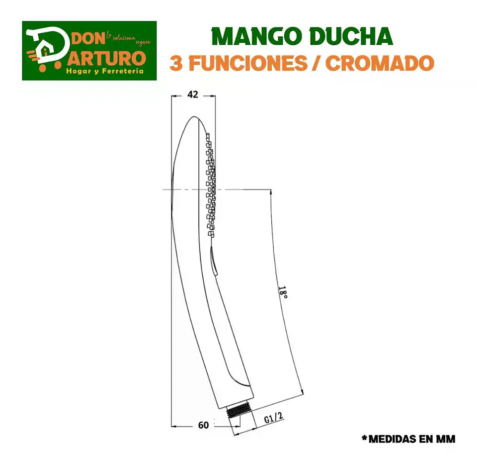 Mango Ducha Maneral Challa Cromado 1/2 He Freiburg Taumm Plateado Cromado Plata Cromado 7