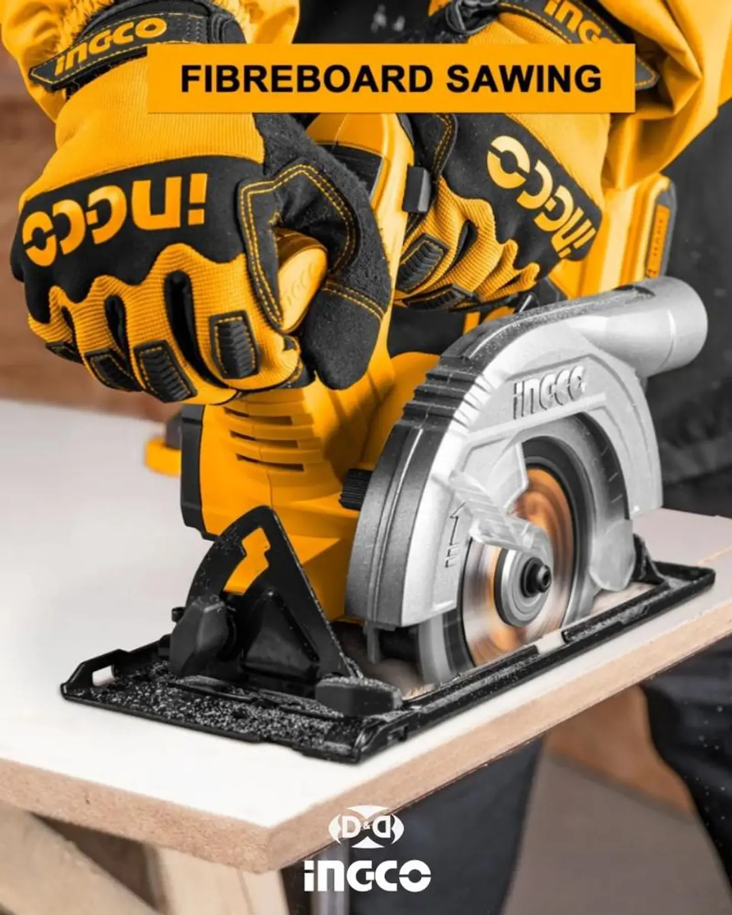 Sierra Circular Inalambrica Ingco 20v 140 Mm Indus Csli1401 Naranja Claro 50 Hz 14