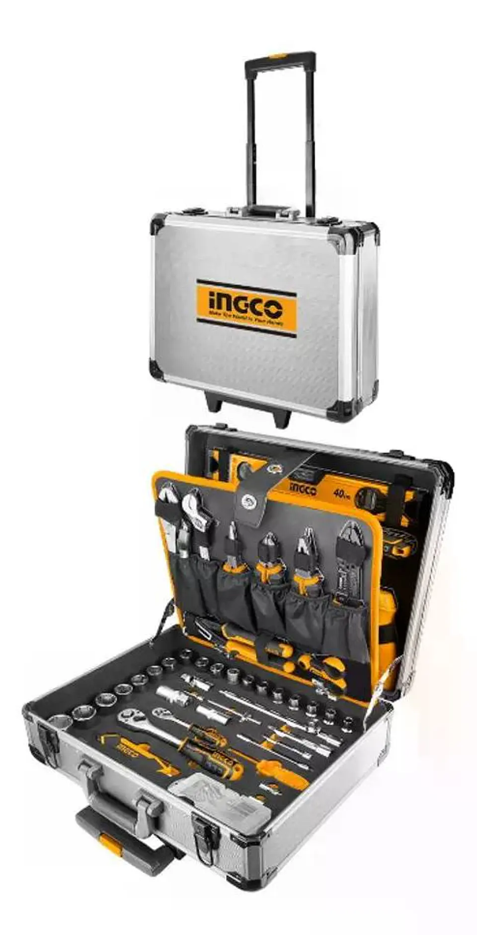 Caja Maleta De Herramientas Manuales Ingco 147 Ac Industrial Plateado 13