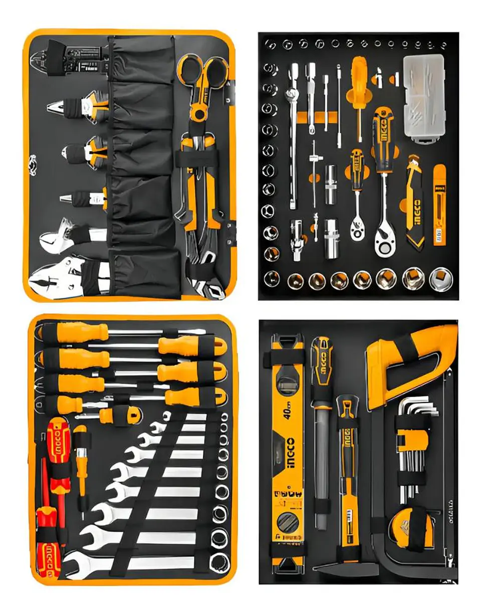 Caja Maleta De Herramientas Manuales Ingco 147 Ac Industrial Plateado 15